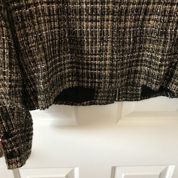 Jones New York collection wool acrylic blend black and gold blazer - Picture 8 of 10